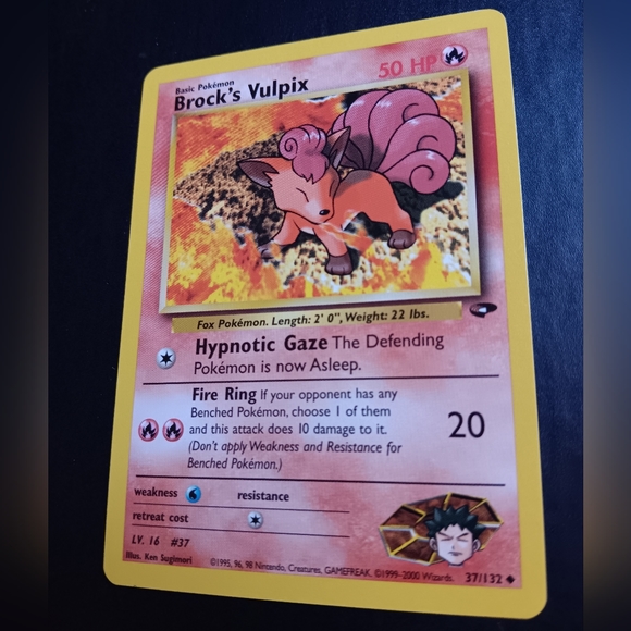 Brock's Vulpix Pokemon Card - Gym Challenge - NO. 37/132 Uncommon Non-Holo - Picture 6 of 9